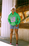 LIMITED EDITION: UNISEX love yourself hoodie (pink & green)