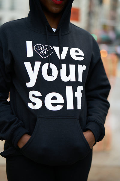 UNISEX BLACK love yourself hoodie